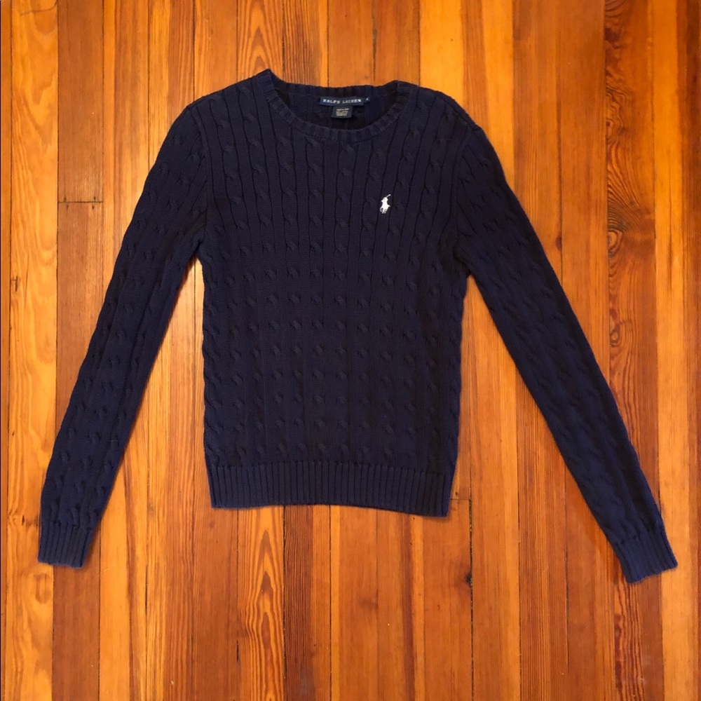 Ralph Lauren Dark Purple Knit Sweater Medium